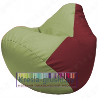 Бескаркасное кресло мешок Груша Г2.3-1932 (оливковый, бордовый)